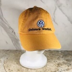 Volkswagon VW Orange/ Yellow Hat Cap Flex Fitted Drivers Wanted Logo Promo